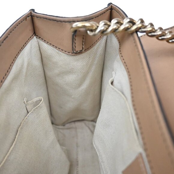 GUCCI Logo Emily Guccissima GG Pattern Chain Shoulder Bag Leather Beige 74KA690 - Picture 12 of 16
